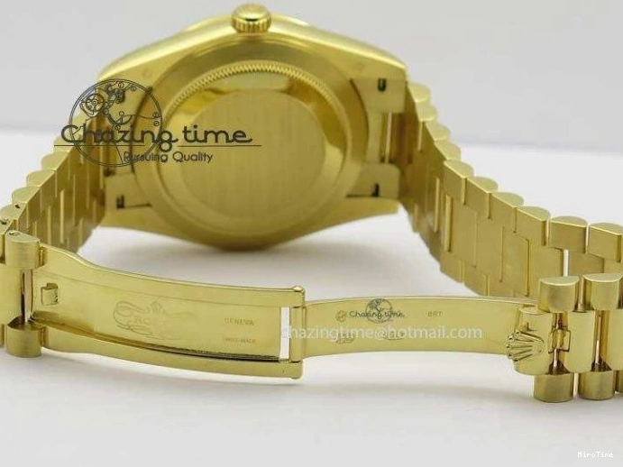 MiroTime 0219 DayDate 40mm BP-Maker 228238 YG Wrapped Gold Roman Dial (Fluted Bezel) On YG Bracelet ETA Attractive 3848